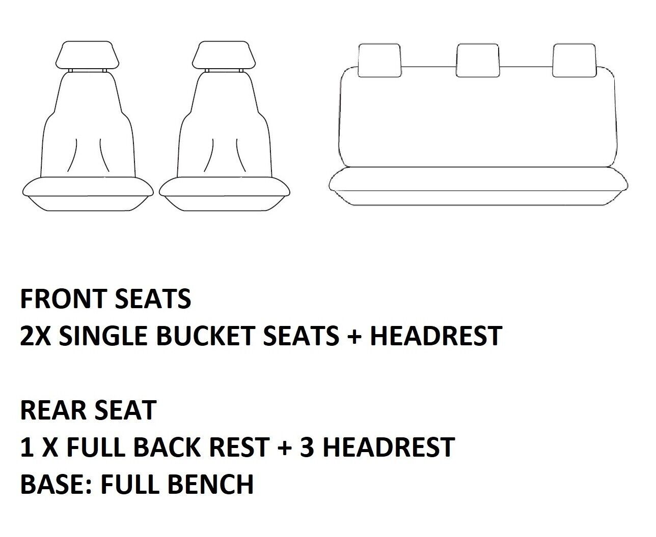TUFF HD TRADE Canvas Seat Covers 2 Rows For Mazda BT50 UP XTR GT 2011-8/2015 Charcoal