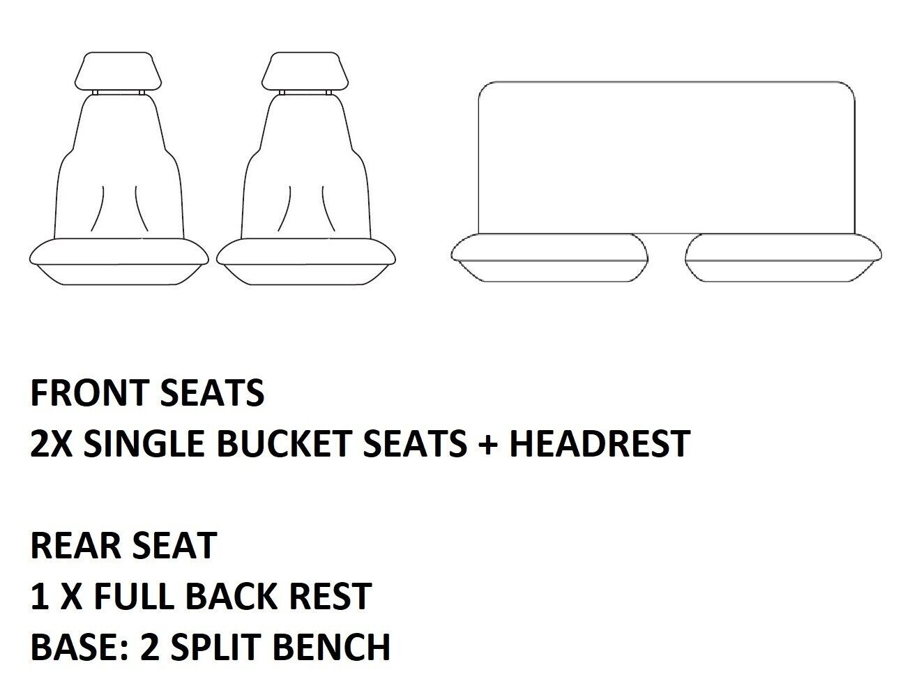 TUFF HD TRADE Canvas Seat Covers 2 Rows For Isuzu Dmax TF LS-U SPACE CAB 2012-2020 Charcoal